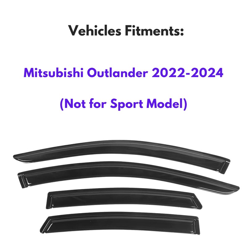 KPY Window Visor Compatible with Mitsubishi Outlander 2022-2024, 4PC Rain