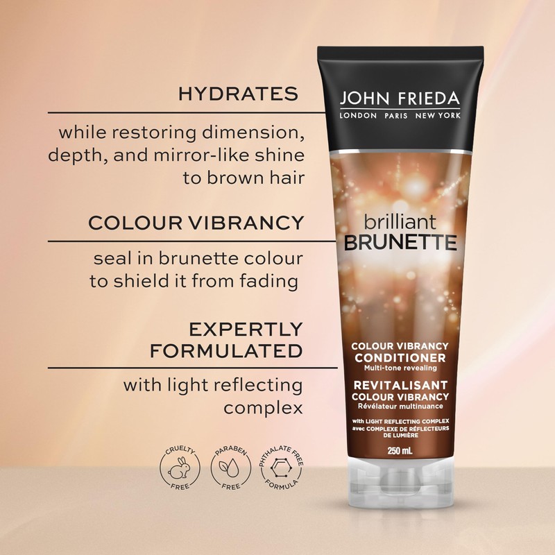John Frieda Brilliant Brunette Colour Vibrancy Conditioner for Restored Tone