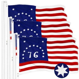 UD_G128 3 Pack: Bennington 76 Flag  4x6 Ft  ToughWeave Series Embroidered 300D Polyester  Historical Flag, Embroidered Design, I