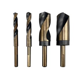 GUDINGHENG 4341 High Speed Steel Black - Gold Small Shank Drills: Multiple Models, 12-10mm to 35-12.7mm, for Stainless Steel, Copper, Plastic, Wood & More