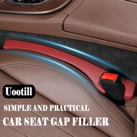Uootill 2Pcs Car Seat Gap Filler Set,Seat Gap Organizer, No Drop Seat Guard,Car Seat Accessories,Drop seat Gap fillers Between Seat and Console Stop Things from Dropping (Claret 2Pcs)