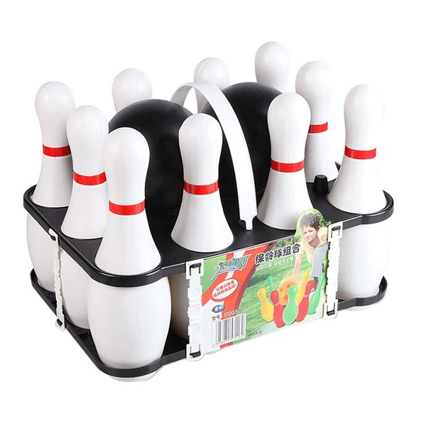 TRULOVE 1 Set Bowling Set for Kids & Adults 2 Ball with 10 Pins for Family Kids and Adults Backyard Skittles