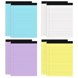 8 Packs Legal Pads 8.5x11, Totally 400 Sheets Colored Legal Pads 8.5x11, College Ruled Writing Pads Small Note Pads 50 Sheets/Pad Tablets Lined Notepad for School, Office, To-Do Lists