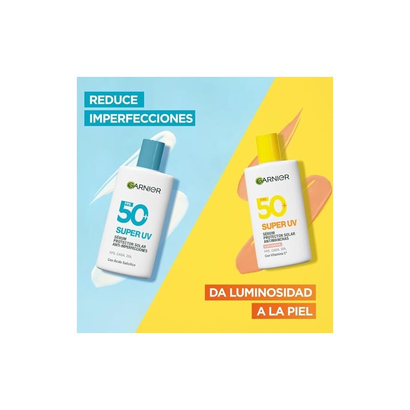 Garnier Super UV Protector Solar Facial Fluido Antimanchas Glow FPS50+