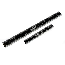 Benchmark Tools 466705/466675 Rigid 4R Machinist Rules 2 Piece Set 6 and 12 Inch with 1/8, 1/16, 1/32 and 1/64 Markings Stainless Steel Black Chrome Finish Conforms to EEC-1 Accuracy Standards (2)