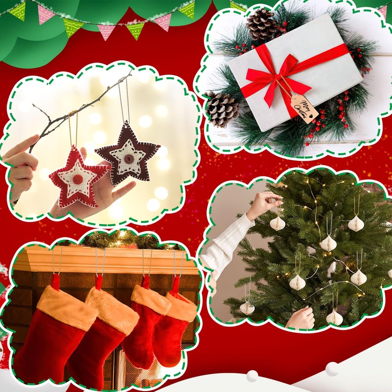 AUGSUN Christmas Baubles Hanger Hooks, Pack of 200 Christmas Tree