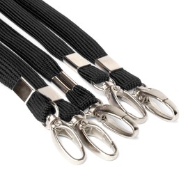 CKB LTD Breakaway Safety Lanyard Neck Strap Swivel Metal Clip for ID Card Holder with Quick Pull Release Design Lanyards Bulk Pack of 10pcs (Black)