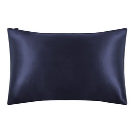 LILYSILK Silk Pillowcase Pillowcase Maximum 25 Momme Natural Silk, Double Sided Type, 13.8 x 21.7 inches (35 x 55 cm), Navy Blue, Frameless, Envelope Type, Cool, Beautiful Skin, OEKO Certified