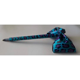 Blue Leopard Duct Tape Bow Pen handmade duck animal wild