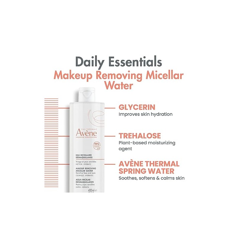 Avène Desmaquillante, Agua Micelar, Piel Sensible, 100ml