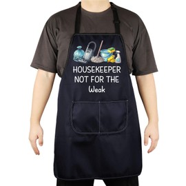 CENWA Housekeeper Not For The Weak Apron With Pockets Cleaning Lady Apron Housekeepers Maid Services Gift (housekeeper- apron)