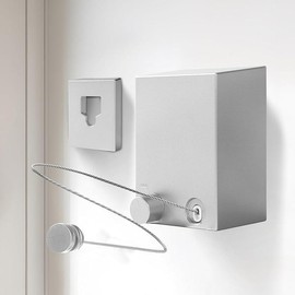 Retractable Clothesline, Retractable Clothesline Indoor, Stainless Steel Travel Clothesline, Not Sagging, Suitable for Balconies, Courtyards, Laundry Rooms, RVs, Yachts, etc - Colour: Silver