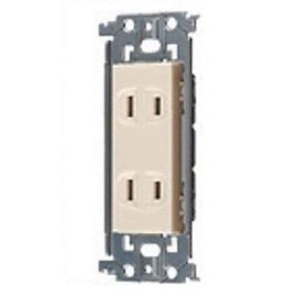 Panasonic WTL1502F Recessed Double Outlet with Metal Frame, Beige