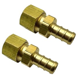 GRIDTECH (2 pack) Brass 3/8” PEX to 3/8” OD Compression Straight Adaptor Connector Fitting, Lead-Free Heavy-Duty High-Pressure Support, Rust and Corrosion Resistant