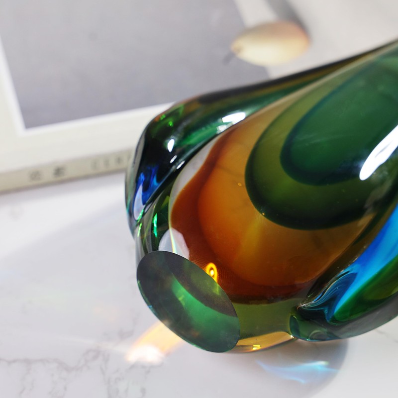YAOYUAN Handmade Murano Glass Sculpture for Home Decor,18.11in Height (Sculpture