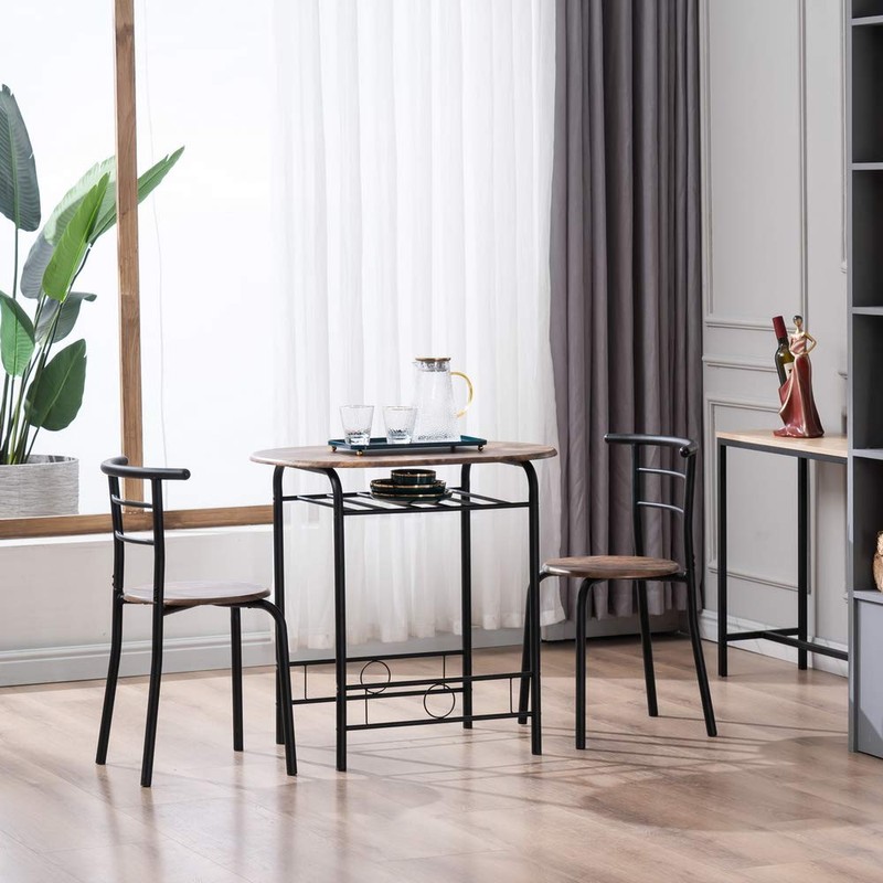 FCH 3 Piece Small Dining Table Set for 2, Oval