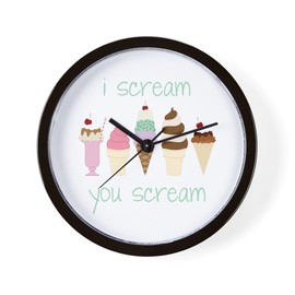 CafePress I Scream You Scream 10" Wall Clock for Livingroom, Kitchen, or Office