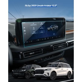 LANTU 2PCS Car Screen Protector for 2025 Lincoln Aviator Premiere/Reserve/Black Label Accessories Navigation Nano Touchscreen Protector Film HD Clear Bubble Free 12.3''