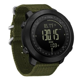 AVTREK Digital Military Watch for Men, with Compass, Temperature, Pedometer