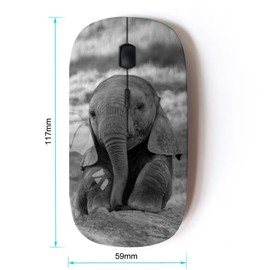 Graphic4You Cute Baby Elephant Animal Design Ergonomic Wireless Mouse with Nano Receiver