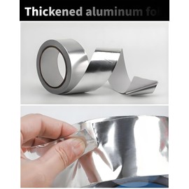 Thicker Aluminum Foil Tape 2-inch x 50Ft Heavy Duty High Temp Silver Tape for HVAC Duct work, Dryer Vent Seal, Car Exhaust Repair, Stove Pipe Wrap, Metal Patch, Heat Insulation, EMI Shield, DIY Crafts