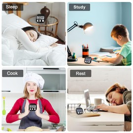 Pack of 6 Digital Kitchen Timer, Digital Timer, Digital Kitchen Timer, Countdown Stopwatch, Kitchen, Digital Timer, Clearly Show, Kitchen Timer, Magnetic Stopwatch, Timer for Cooking, Baking