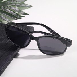 Eyekepper Bifocal Reading Sunglasses with Metalless Screwless Spring Hinges Black, +1.75