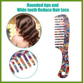 GLIDESMOOTH 1 Pcs Hair Comb Wide Tooth, Anti-Static, for Thick, Curly Hair, Hair Comb, Detangling Comb, for Wet and Dry Multicolor Beauty