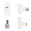 NRG Designer Radiator Valve Angled Thermostatic Valves White for Towel