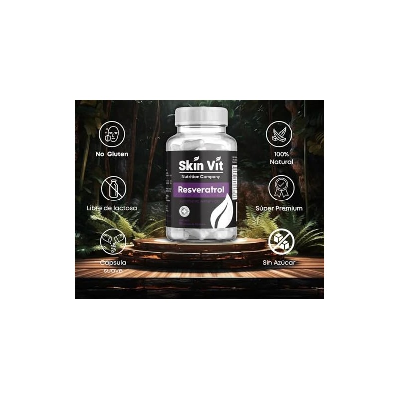 RESVERATROL 60 CAPSULAS - SKIN VIT SÚPER PREMIUM