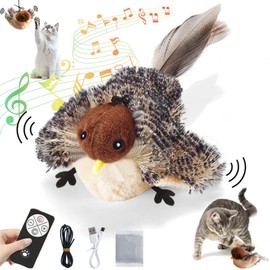 MeiXtrude Flying Bird Cat Toy, Flapping Wings Remote Control Interactive Toys for Cats, Simulate Real Vocalizations, Three Speed Adjustments, Fun and Engaging Cat Playtime Activity