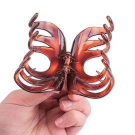 Rosette 2Pcs/set Large Chic Styling Hair Claw Clip Strong Holding Power Hair Clips Clamps Indoor Outdoor Hair Grip Hairpins Hairgrip for Women Girls Hair Barrettes For Thick Hair (wine red+blue)