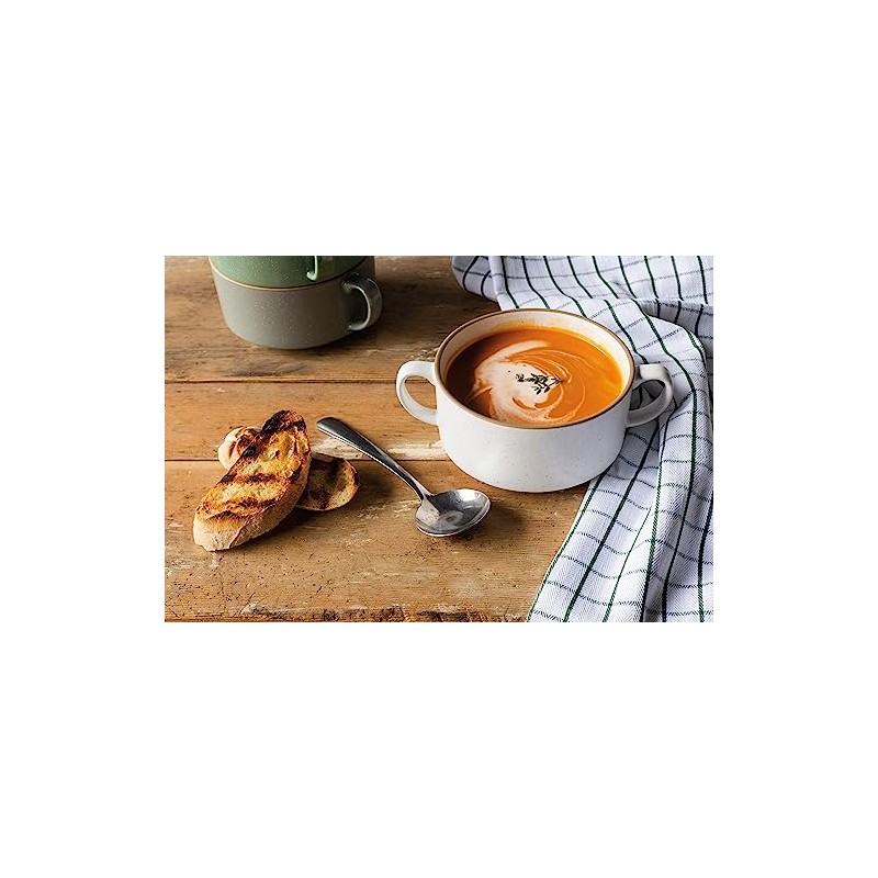 Now Designs Stoneware Soup Bowl with handles, White DIA5 x