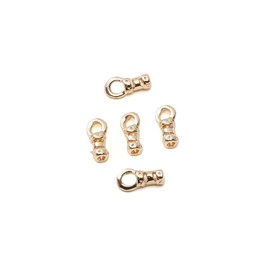 18K Gold Plated Knot Covers Cord End Caps 3x7mm Hole 0.9mm for Jewelry Making