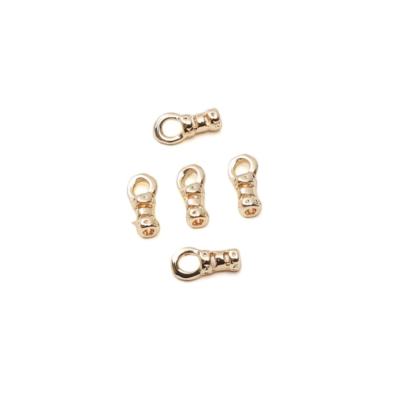 18K Gold Plated Knot Covers Cord End Caps 3x7mm Hole