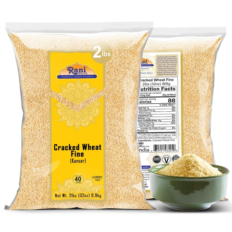 Rani Cracked Wheat Fine (Kansar/Bulgur Wheat#1) 32oz (2lbs) 908g ~