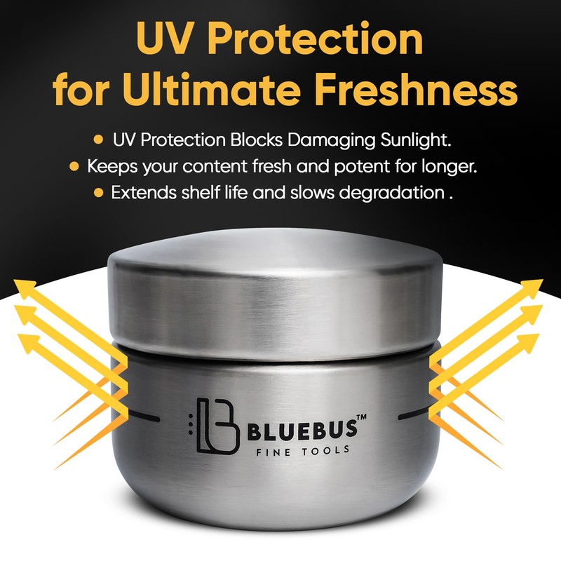 Blue Bus BUNKER Stash Jar Smell Proof Container (160ml) Stainless-Steel