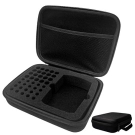 JJYHEHOT Battery Organizer Storage Bag, Safe Neat Shockproof Hard Portable Batteries Case, Holds 40 AA and AAA Batteries with Mesh Pocket for Chargers