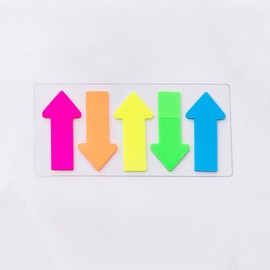 tooloflife 1 Pack Fluorescent Classification Sticky Notes, Transparent Sticky Notes, Translucent Arrow Flag Tab Sticky Notes, Office Supplies, Planner Sticky Notes(Type C- 5AL)