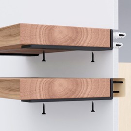 EVALD Floating Shelf Brackets | 8-inch Hidden Black Carbon Steel Brackets for Wall, Kitchen, Nursery, Mantel | Minimalistic Design Supports Fireplace Mantel, Bookshelves, Bar Wall Shelves (6 Pack)