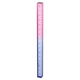 sourcing map Acrylic Clear Straight Rulers 15cm Metric Transparent Gradient Three-Dimensional Plastic Ruler Square Cube Measuring Tool for Classroom Office, Blue-Pink