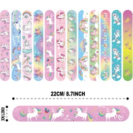 Mienocol 24 PCS Unicorn Slap Bracelets for Kids,Cute Unicorn Party Wristband Slap Band Snap Band Bracelets for for Unicorn Party Supplies Favors Girls Birthday Gift Classroom Prizes Xmas Gifts