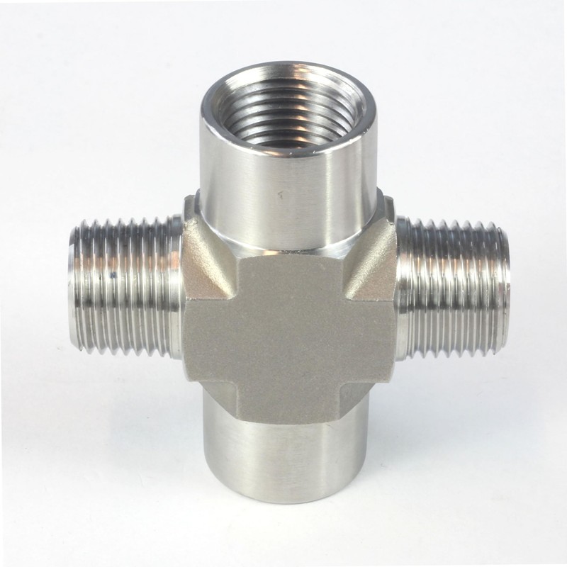 HFS(R) 1/2" NPT Thread Pipe Fitting 4 Way Cross (Male