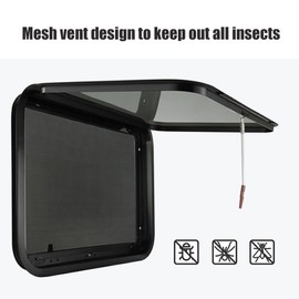 Galamarine RV Exit Window - 30" W x 20" H, with Trim Ring, Screen, DOT Certified / Emergency Exit Window for RV, Camper, Trailer/ With an Extra Latch Replacement Included