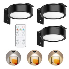JXTZ 3 Pack Picture Light with Remote, Rechargeable Painting Light with 3 Lighting Modes, Wall Lights for Picture Frame Paintings, Dimmable Art Display Light with Timer, Wall Decor Puck Lights