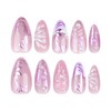 Almond Press on Nails Medium Fake Nails Purple False Nails