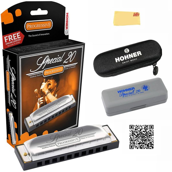 Hohner Special 20 Harmonica - Key of D Bundle with
