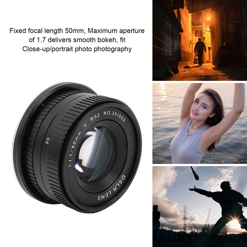 50mm F1.7 Full Frame Large Aperture Manual Focus Lens for