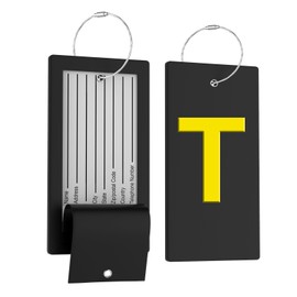 Highwind BOGO Luggage Initial Bag Tag - Fully Bendable w/Stainless Steel Loop Tag, Yellow