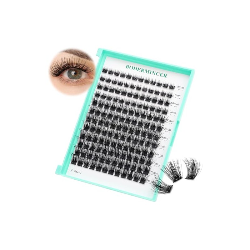 Bodermincer 120 Racimos/Caja De Racimos Anchos Con Efecto 3D, Pestañas